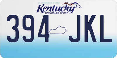 KY license plate 394JKL
