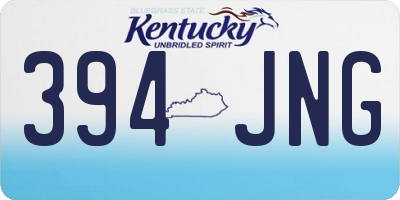 KY license plate 394JNG