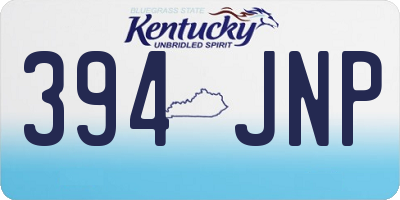 KY license plate 394JNP