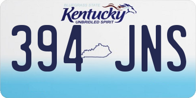 KY license plate 394JNS