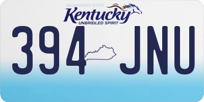 KY license plate 394JNU