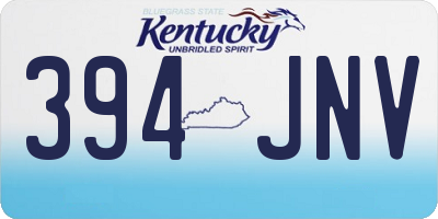 KY license plate 394JNV
