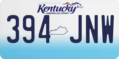 KY license plate 394JNW