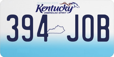 KY license plate 394JOB