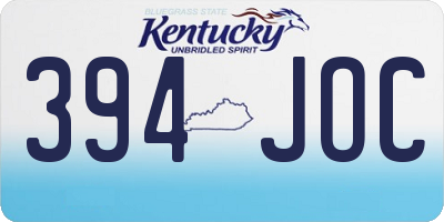 KY license plate 394JOC