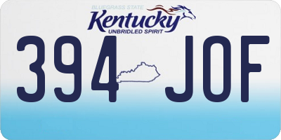 KY license plate 394JOF