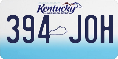 KY license plate 394JOH