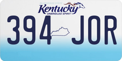 KY license plate 394JOR