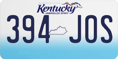 KY license plate 394JOS
