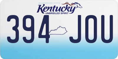 KY license plate 394JOU