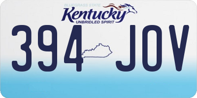 KY license plate 394JOV