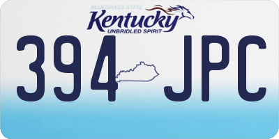 KY license plate 394JPC