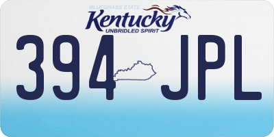 KY license plate 394JPL