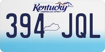 KY license plate 394JQL