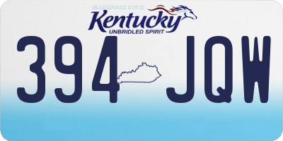 KY license plate 394JQW