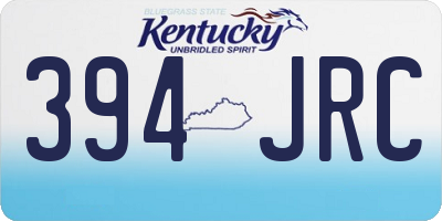 KY license plate 394JRC