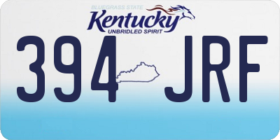 KY license plate 394JRF