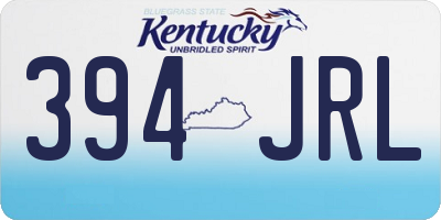 KY license plate 394JRL
