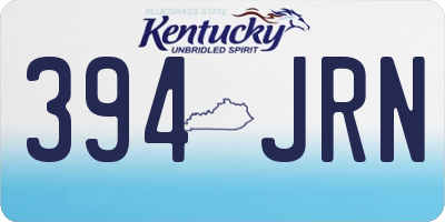 KY license plate 394JRN