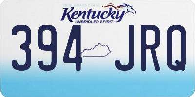 KY license plate 394JRQ
