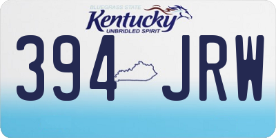 KY license plate 394JRW