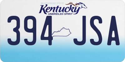 KY license plate 394JSA