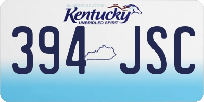 KY license plate 394JSC