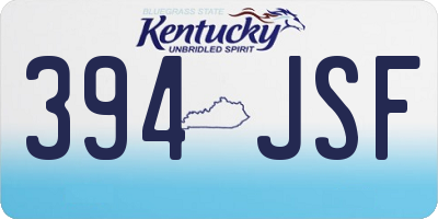 KY license plate 394JSF