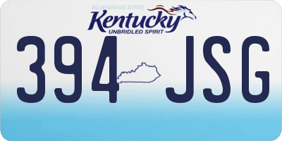 KY license plate 394JSG
