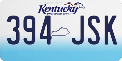 KY license plate 394JSK