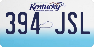 KY license plate 394JSL