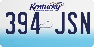 KY license plate 394JSN