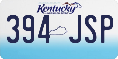 KY license plate 394JSP