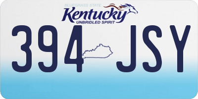 KY license plate 394JSY