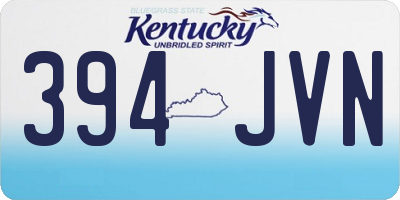 KY license plate 394JVN