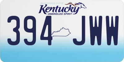 KY license plate 394JWW