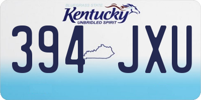 KY license plate 394JXU