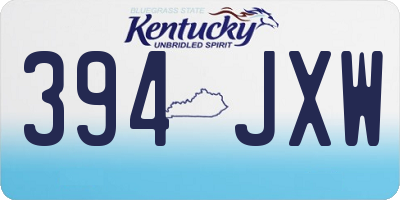 KY license plate 394JXW