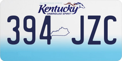 KY license plate 394JZC