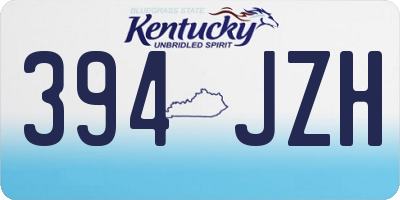 KY license plate 394JZH