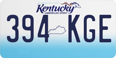 KY license plate 394KGE