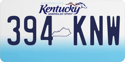 KY license plate 394KNW