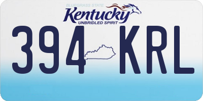 KY license plate 394KRL