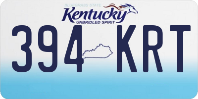 KY license plate 394KRT