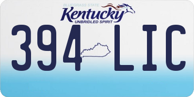 KY license plate 394LIC