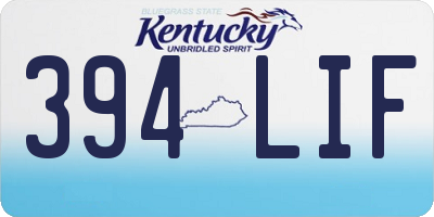 KY license plate 394LIF