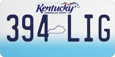 KY license plate 394LIG