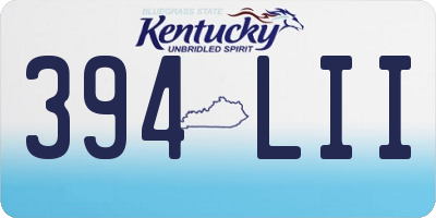 KY license plate 394LII