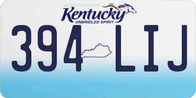 KY license plate 394LIJ