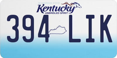 KY license plate 394LIK